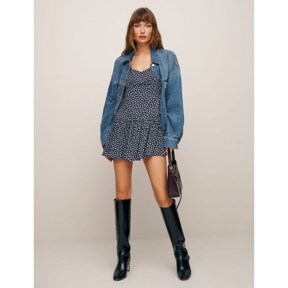 Reformation Olencia Dress Orbit Blue White Size 4